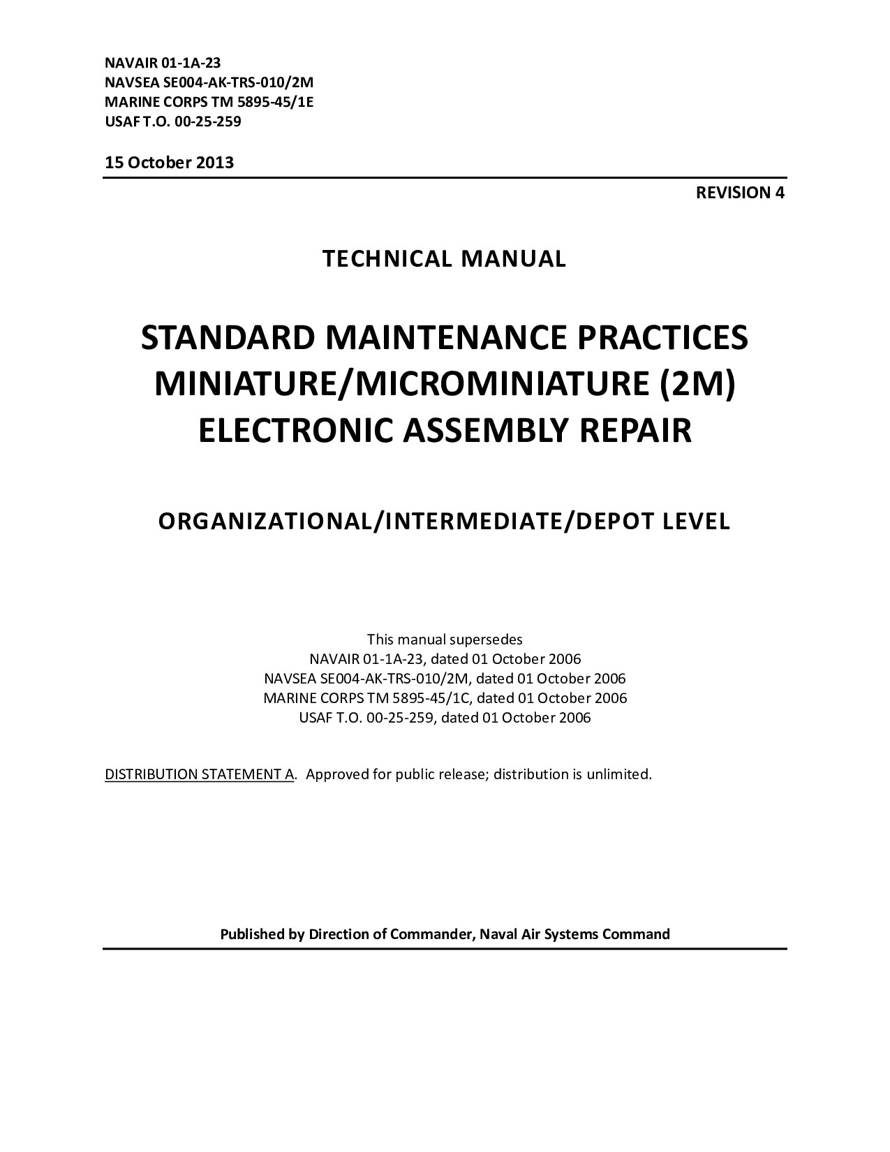 Standard Maintenance Practices Mininature/Microminiature (2M) Electronic Assembly Repair